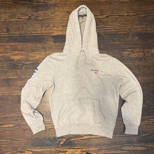 Polo by Ralph Lauren Light Gray Hooded Sweatshirt with Logo Accent